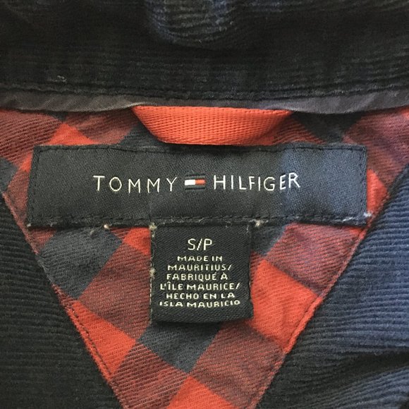 TOMMY HILFIGER Mens S/P Patched Elbow Plaid Button Down Shirt Thick Cotton - Picture 10 of 14
